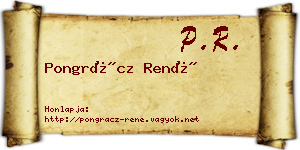 Pongrácz René névjegykártya